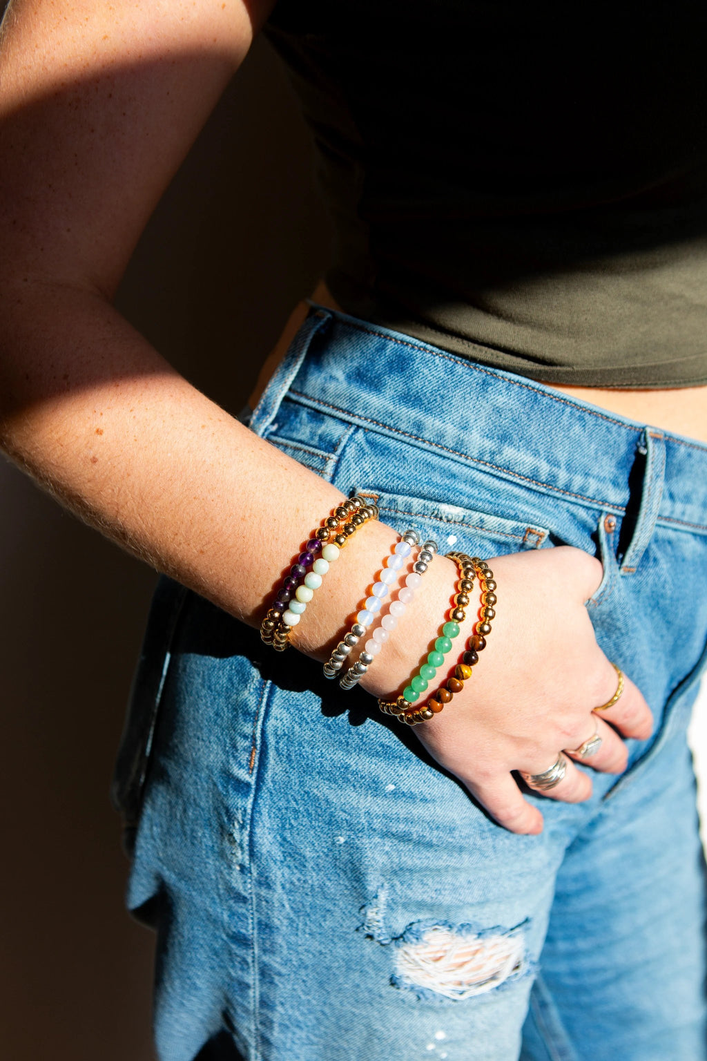 Stone Elastic Bracelet by Fair Anita