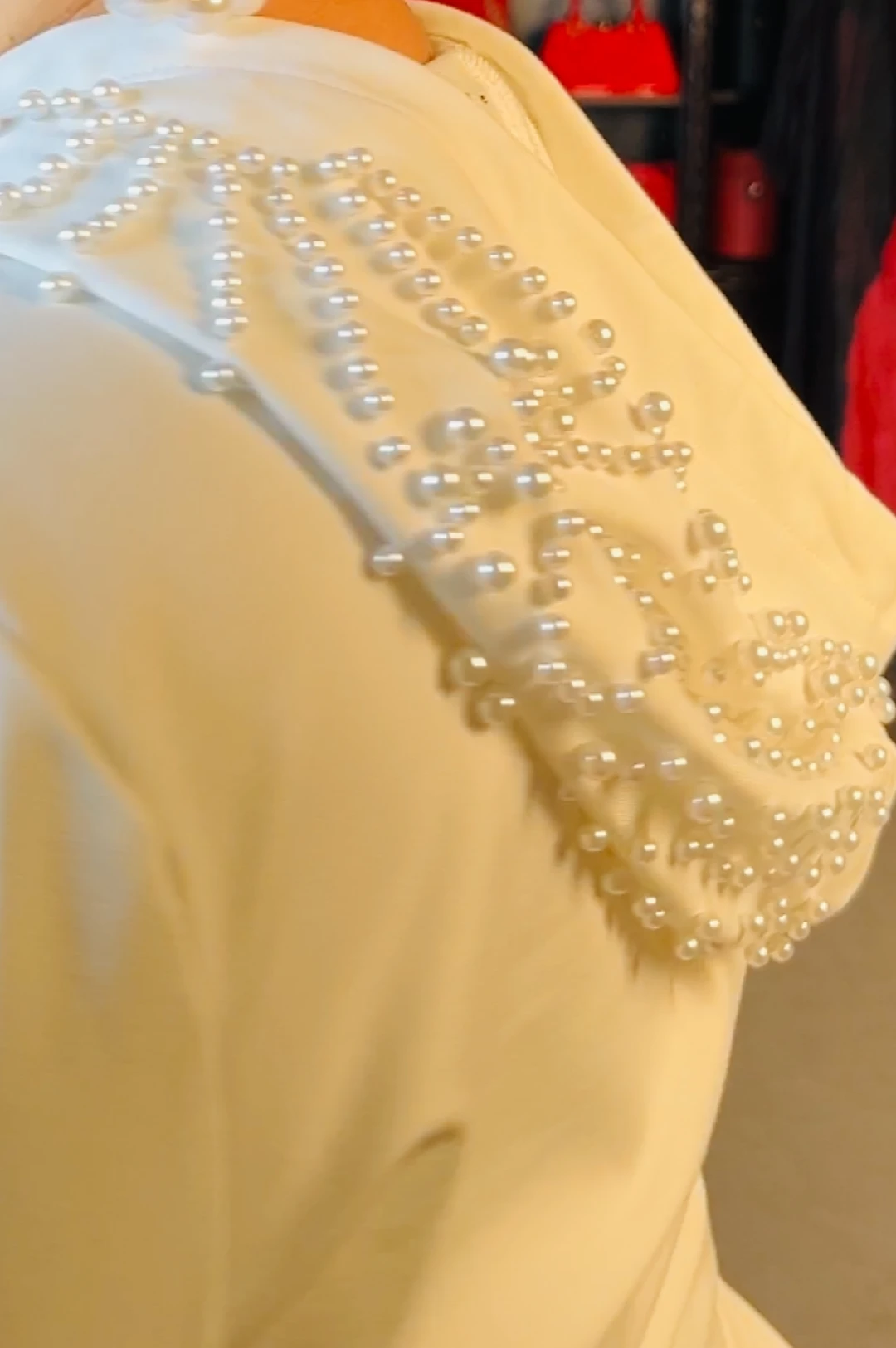 Ivory Pearl Hoodie Dress by Social Butterfly Collection