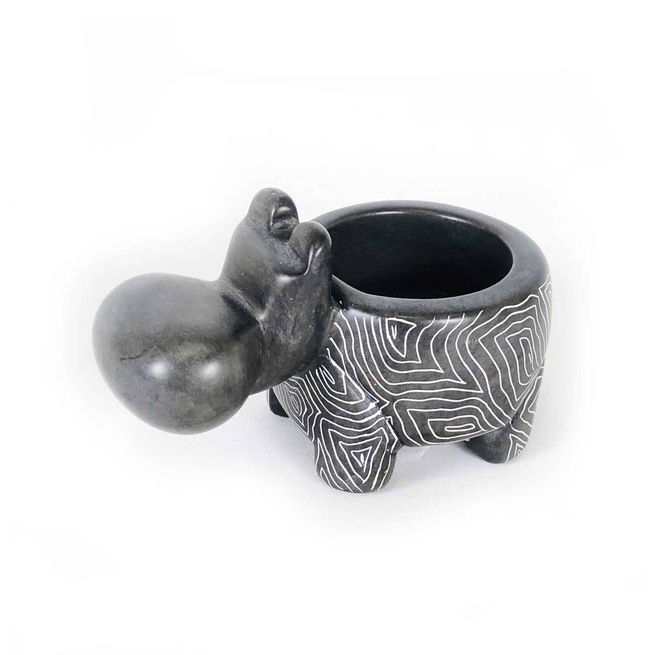 Gray Hippo Tealight Holder- Soapstone