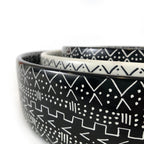 Mud Cloth Black Bowl - 12"
