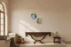 Set of 2 - Round Shape MDF Wall Hanging Decor
