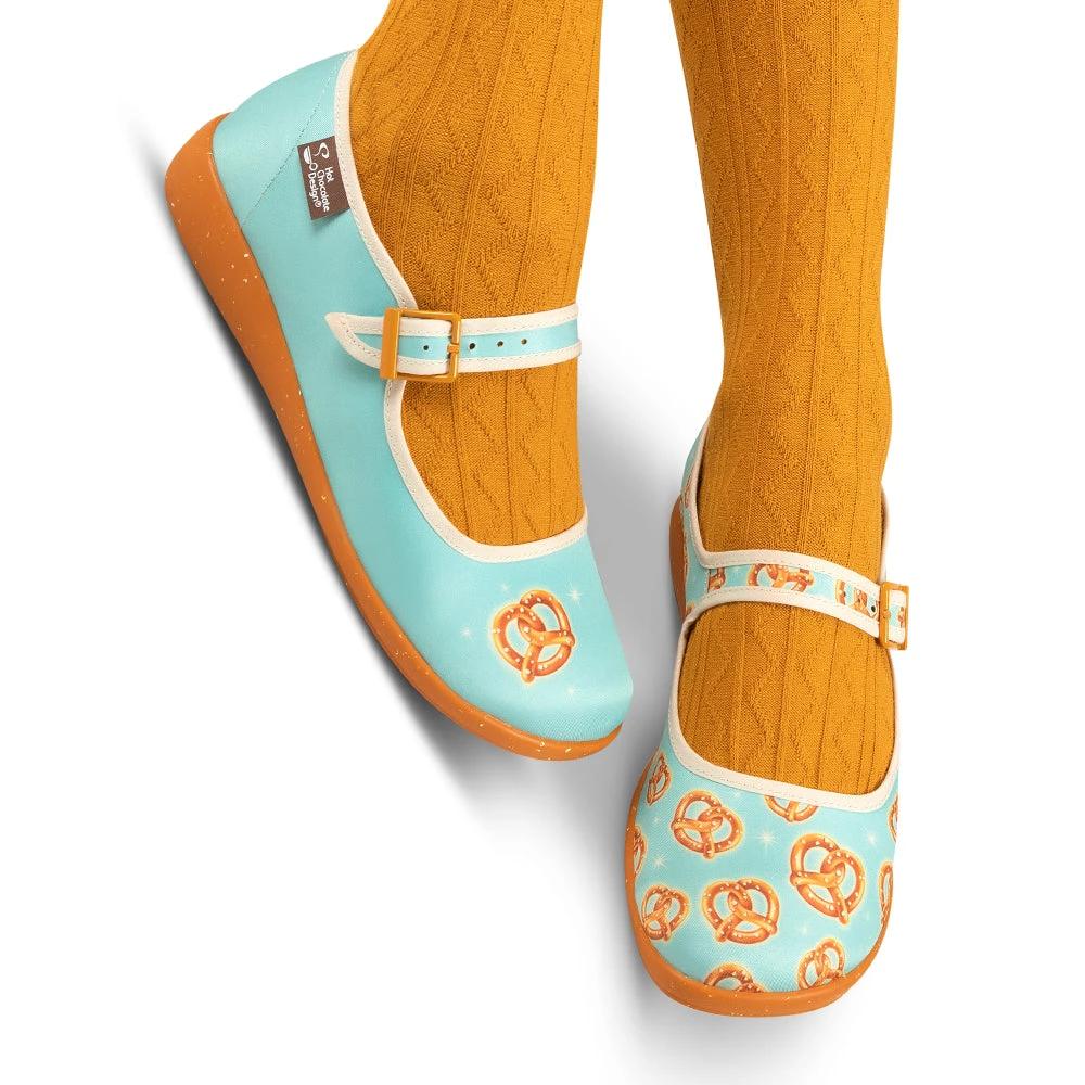 Chocolaticas® Atomic Pretzel Women's Mary Jane Flat by Hot Chocolate Design