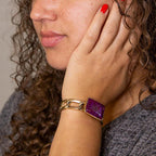 Purple Turquoise Golden Cuff Bracelet by Barse Jewelry