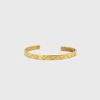 Engraved Open Cuff Brass Bracelet for Men and Women  - Rubi