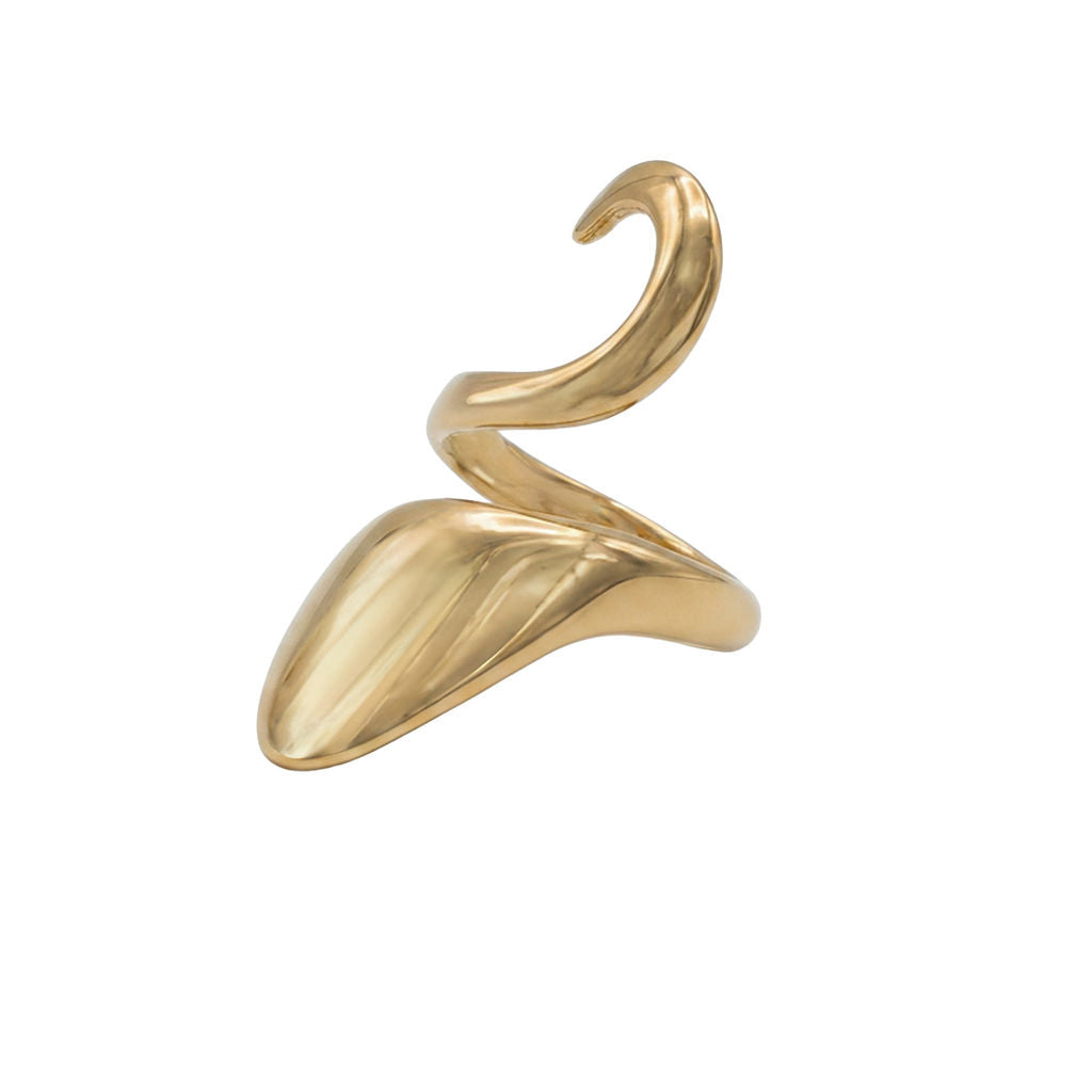 Open Wrap Initial Ring for Women - Kivuli