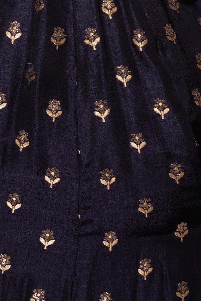 Alastair Blue and Gold Gown with Banarasi Border