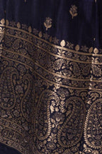 Alastair Blue and Gold Gown with Banarasi Border by Raas