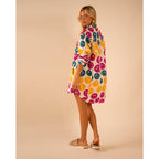 All Over Smiley Preslie Poplin Shirt Dress | Organic Cotton Beltable Dress or Tunic with Pockets