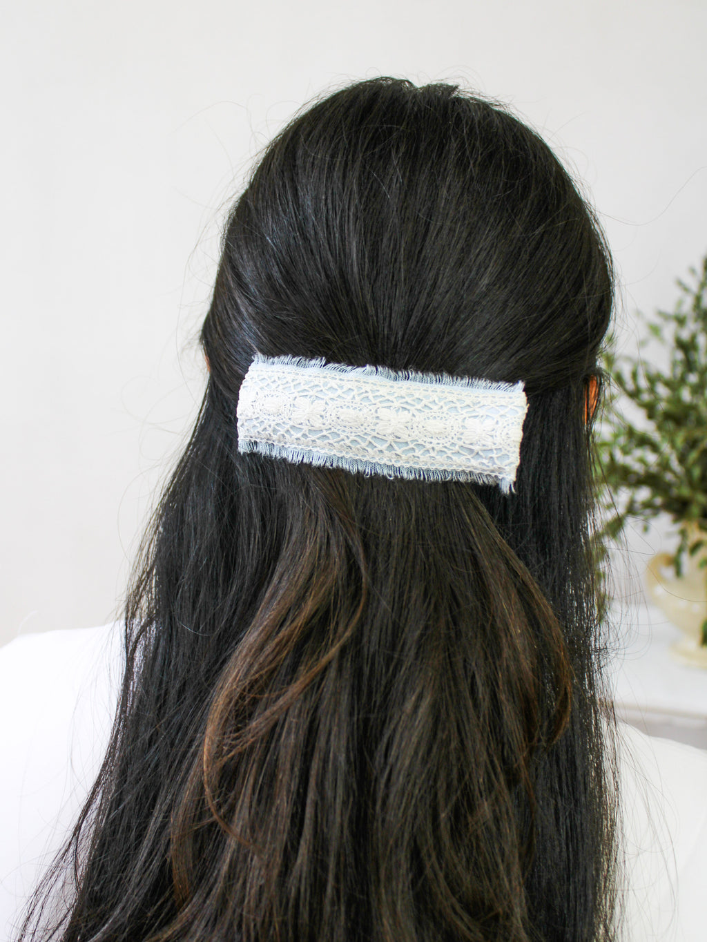 Amelia Lace and Linen Hair Clip