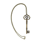 Antique Key Pendant Necklace in Aged Brass Tone or Silver by The Bullish Store