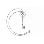 Antique Key Pendant Necklace in Aged Brass Tone or Silver by The Bullish Store