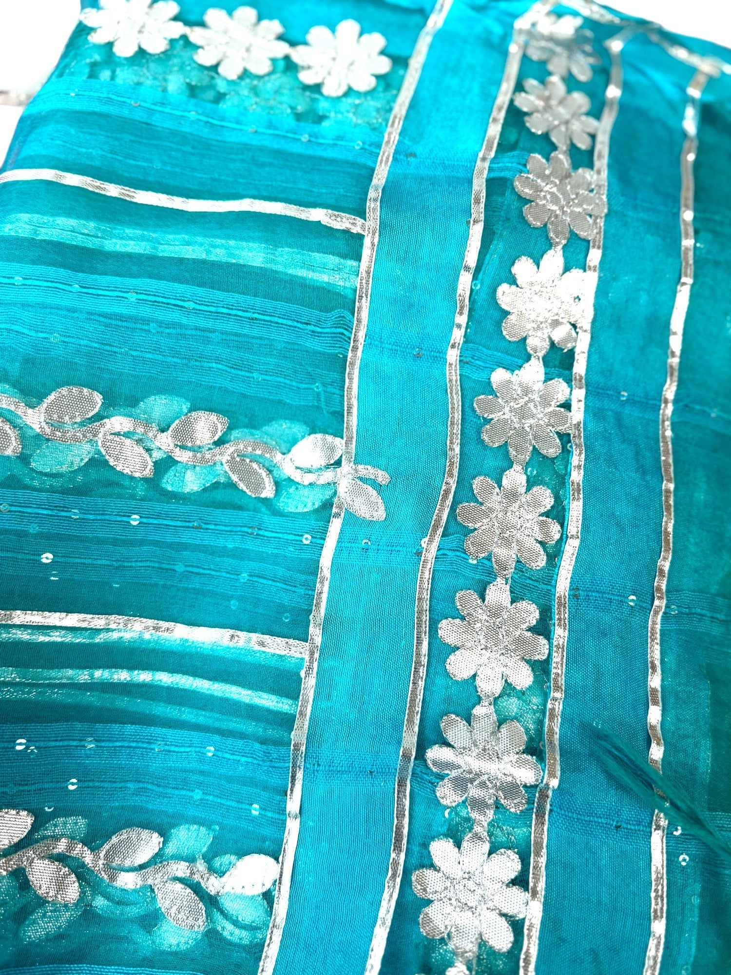 Dupatta with Silver Gota Work