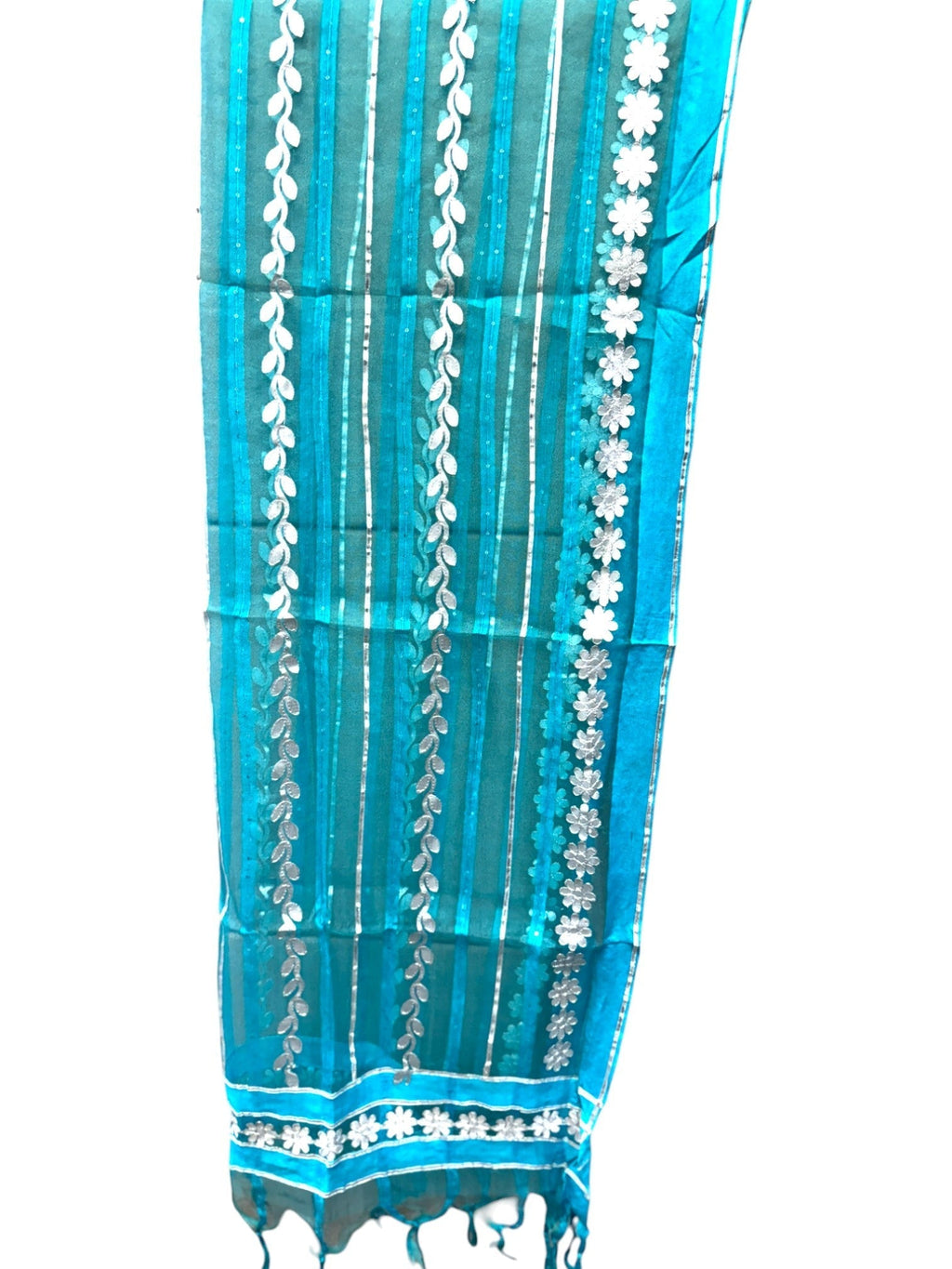 Dupatta with Silver Gota Work