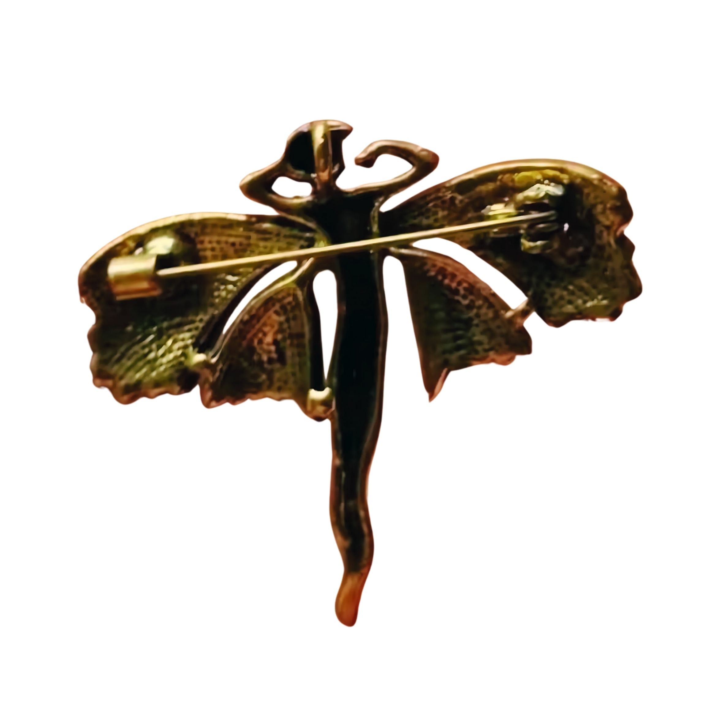 Art Nouveau Fairy Brooch | Vintage Enchanted Fairytale Pin 1.8" x 1.6"