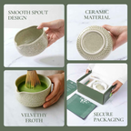 Matcha Whisk Set — Bamboo Chasen + Ceramic Chawan Gift Set