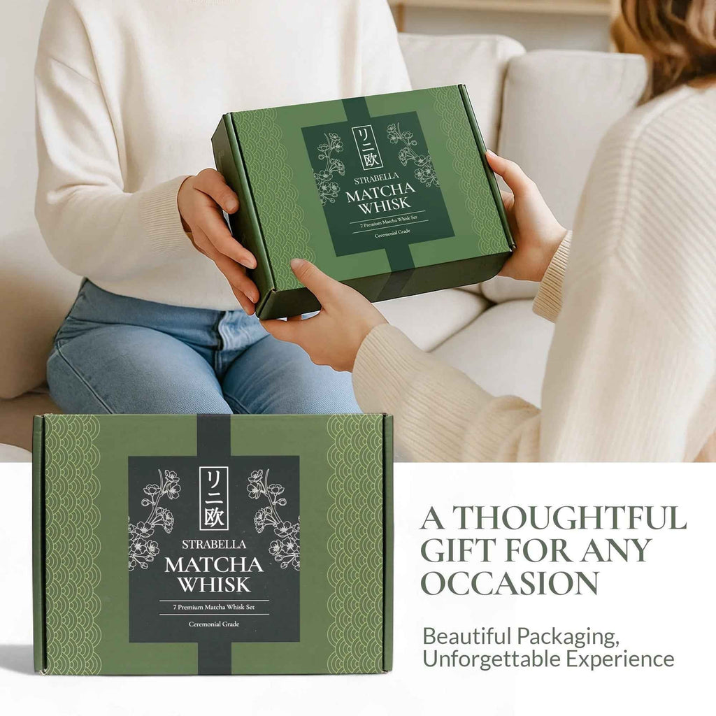 Matcha Whisk Set — Bamboo Chasen + Ceramic Chawan Gift Set