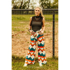 Aztec Tummy Control Cropped Wide Leg Jeans | Western [Sizes 6-14] by The Bullish Store