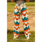 Aztec Tummy Control Cropped Wide Leg Jeans | Western [Sizes 6-14] by The Bullish Store