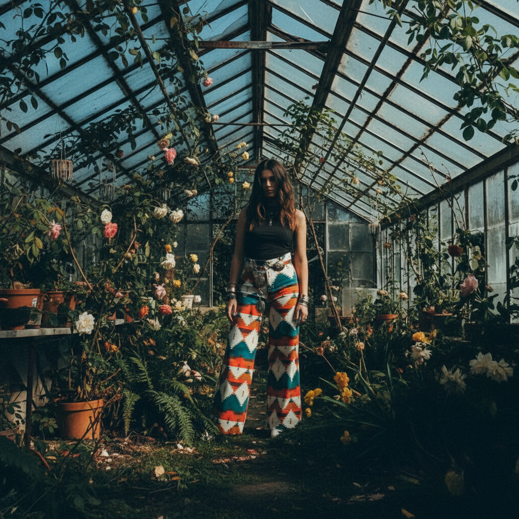 Aztec Tummy Control Cropped Wide Leg Jeans | Western [Sizes 6-14]