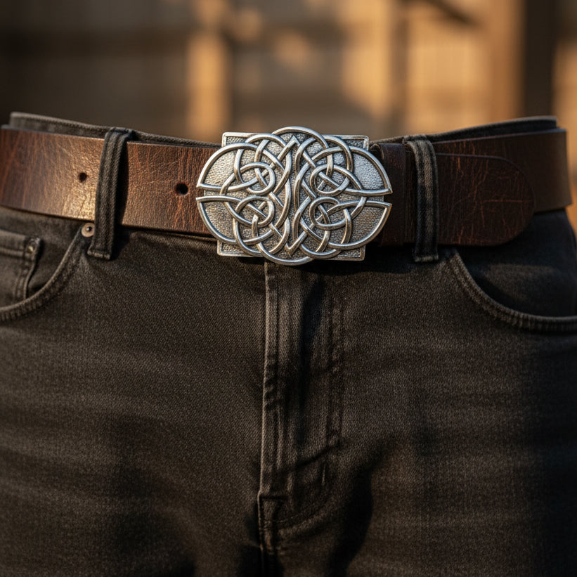 Large Celtic Kilt Belt Buckle - Handmade in Scotland
