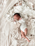 Oat Ribbed Stretch Swaddle by Little Mae & Co