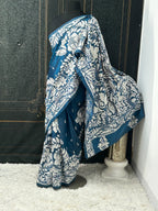 Kantha silk saree : fall pico done by Kurti Connection USA