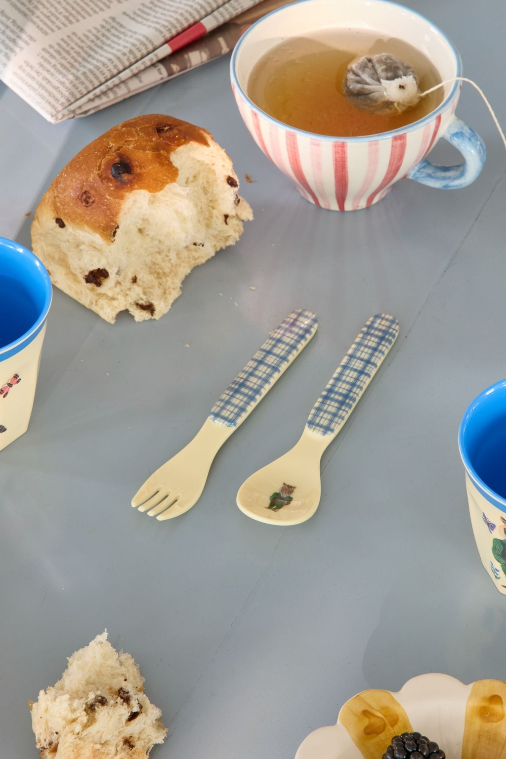 Baby Spoon and Fork - Blue - Nathalie Lété Print