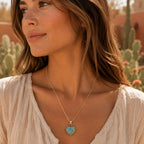Turquoise Heart Pendant and Bronze Necklace