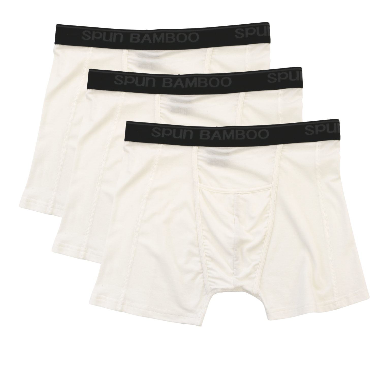 Men's Bamboo Viscose Boxer Briefs Underwear Cream Color - 3-pack