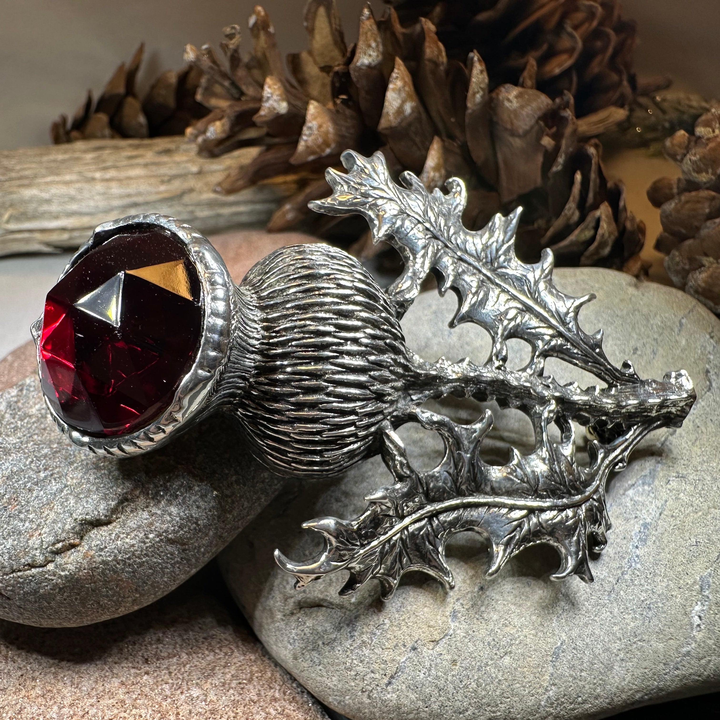 Bold Scottish Thistle Brooch