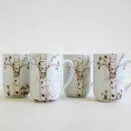 Personalized Ceramic Birch Mug Set – Custom Initials in Heart Design by rust designs
