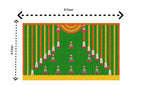 Traditional Indian Backdrop for Diwali, Wedding, Housewarming - 5 x 8 Feet Fabric Backdrop (1006)