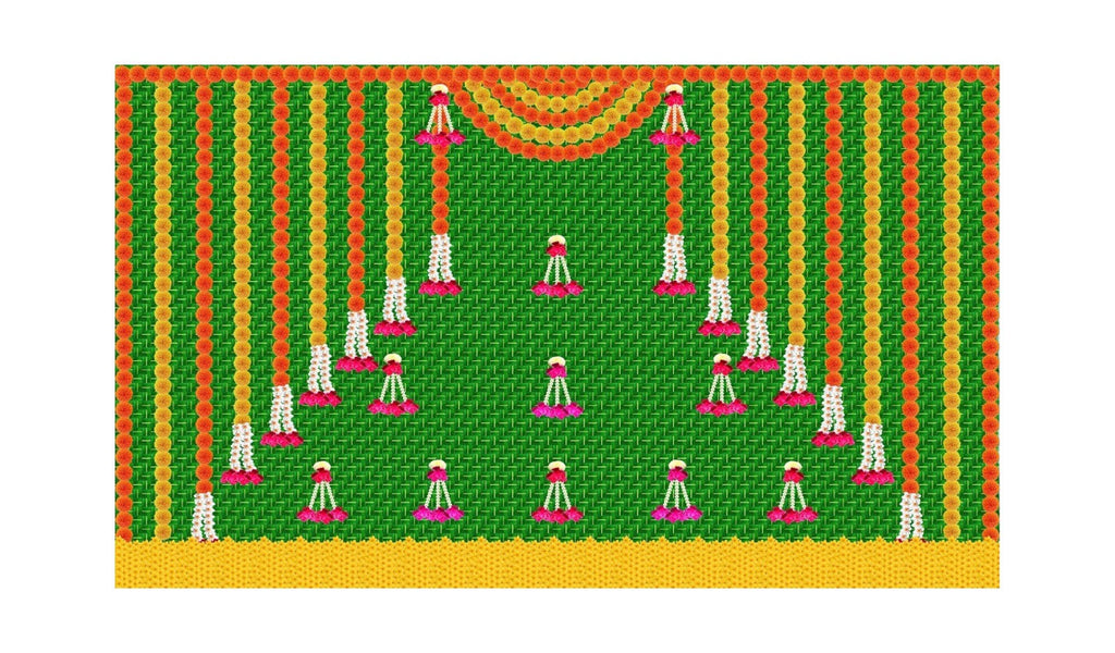 Traditional Indian Backdrop for Diwali, Wedding, Housewarming - 5 x 8 Feet Fabric Backdrop (1006)
