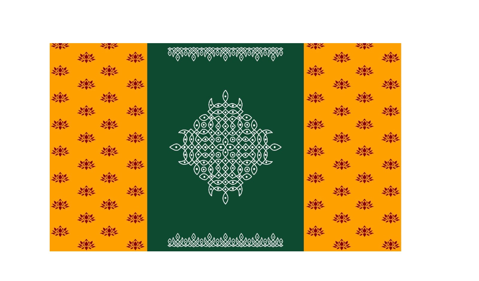 5x8 Feet Fabric Reusable Muggu or Kolam Backdrop Banner for Wedding, Seemantham Ceremony, Muggu Housewarming, any Auspicious occasions or pooja (1007)