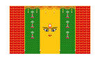 5x8 Feet Durga Fabric Reusable Backdrop Banner for Durga Pooja/Navratri (1032)
