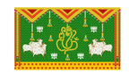 5x8 Feet Fabric Reusable Lord Ganesha Backdrop Banner for Wedding, Housewarming, Any ausipious occaions or pooja (1048)