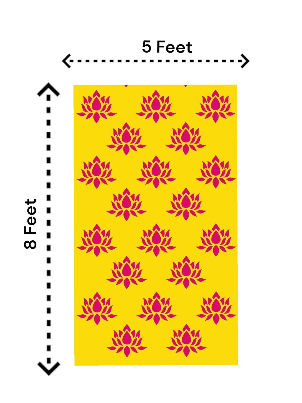 8x5 Feet Fabric Reusable Big Lotus Backdrop Banner for Wedding, Seemantham Ceremony,Housewarming, any Auspicious occasions (1076)