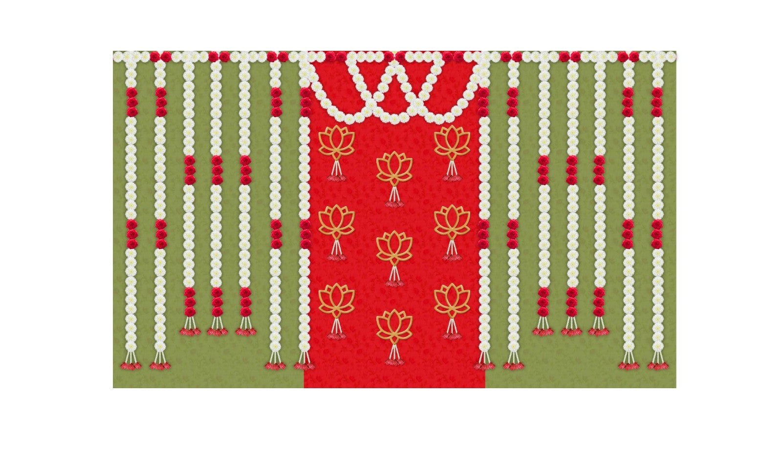 5x8 Feet Fabric Reusable Backdrop Banner for Wedding, Seemantham Ceremony, Housewarming, any Auspicious Occasions or pooja (1123)