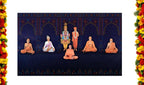 5x8 Feet BAPS Sanstha Swaminarayan Bhagwan Design Fabric Backdrop Banner for Pooja Decoration  (1172)