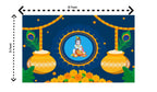 5x8 Feet Fabric Reusable Lord Krisha's Backdrop Banner for Janmashtami, Baby Shower or any Auspicious Occasions or pooja (1179)