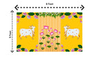 Traditional Pichwai Backdrop for Diwali, Wedding, Housewarming - 5 x 8 Feet Fabric Backdrop (1119)