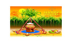 5x8 Feet Fabric Reusable Happy Pongal Backdrop Banner for Pongal Festival