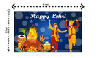 5x8 Feet Fabric Reusable Happy Lohri Backdrop Banner for Lohri  Festival