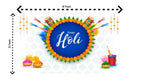 5x8 Feet Fabric Reusable  Happy Holi Backdrop Banner for Holi Festival (1285)
