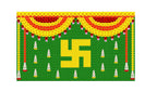 5x8 Feet Fabric Reusable Swastik Symbol Backdrop Banner Decorations for Wedding, Housewarming, any Auspicious Occasions or pooja
