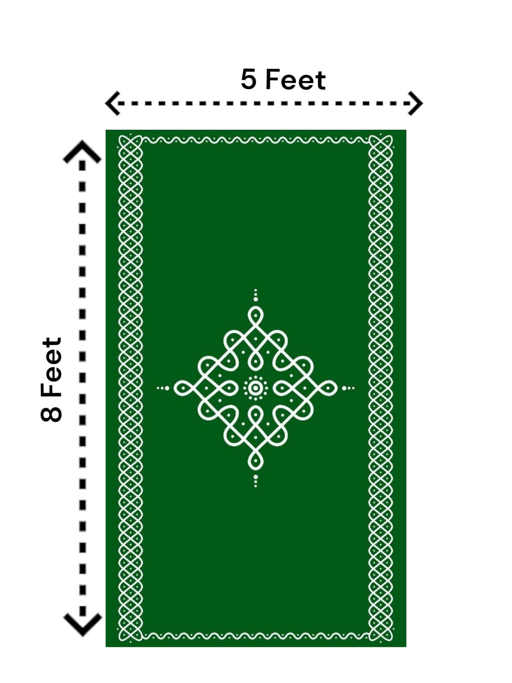 8x5 Feet Fabric Reusable Muggu or Kolam Backdrop Banner for Wedding, Seemantham Ceremony, Housewarming, any Auspicious occasions or pooja (AS1117)