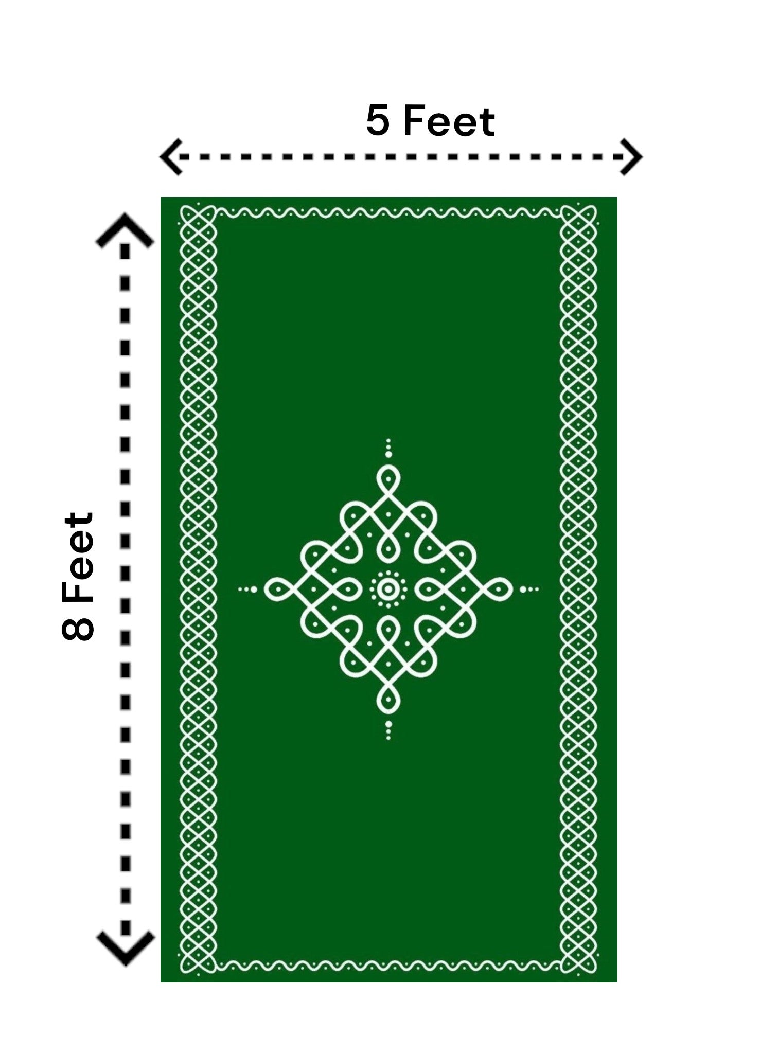 8x5 Feet Fabric Reusable Muggu or Kolam Backdrop Banner for Wedding, Seemantham Ceremony, Housewarming, any Auspicious occasions or pooja (AS1117)