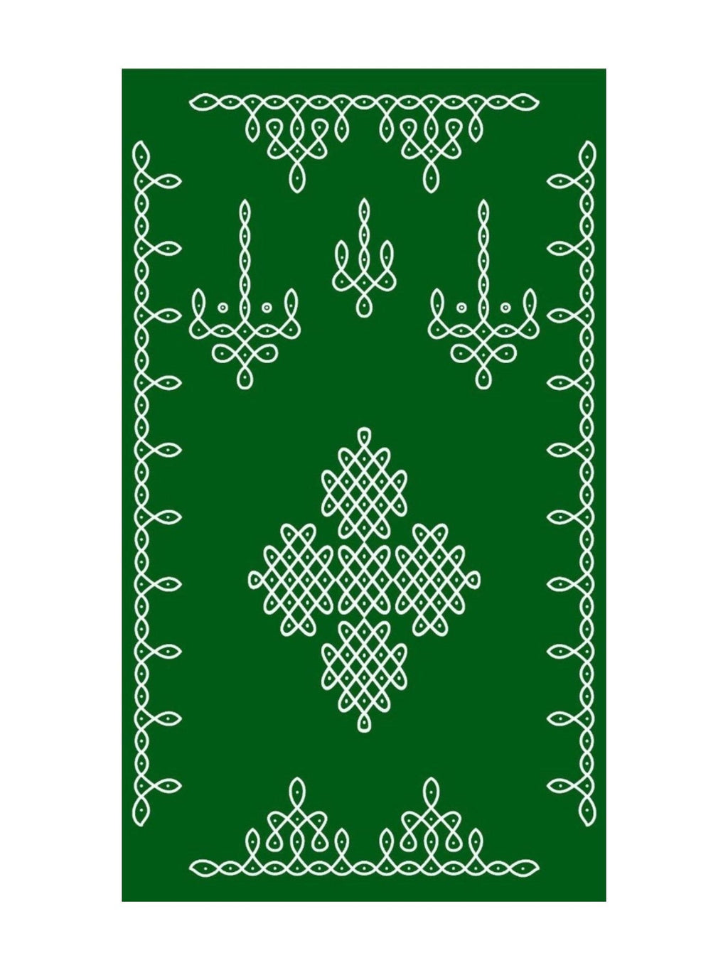 8x5 Feet Fabric Reusable Muggu or Kolam Backdrop Banner for Wedding, Housewarming, any Auspicious occasions or pooja (AS1129)