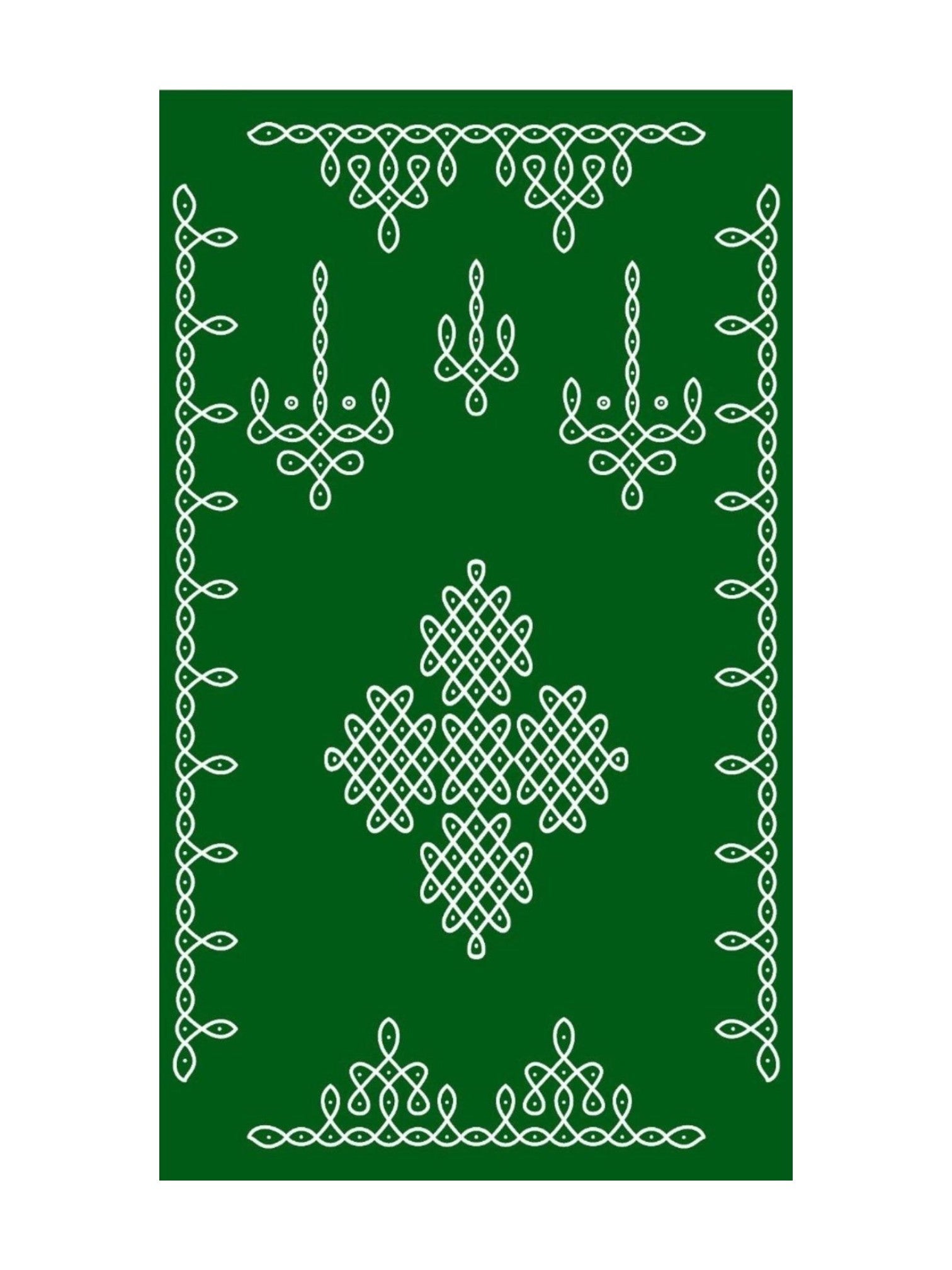 8x5 Feet Fabric Reusable Muggu or Kolam Backdrop Banner for Wedding, Housewarming, any Auspicious occasions or pooja (AS1129)