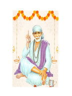 8x5 Feet Fabric Reusable Sai Baba Or Sainath Backdrop Banner for Pooja